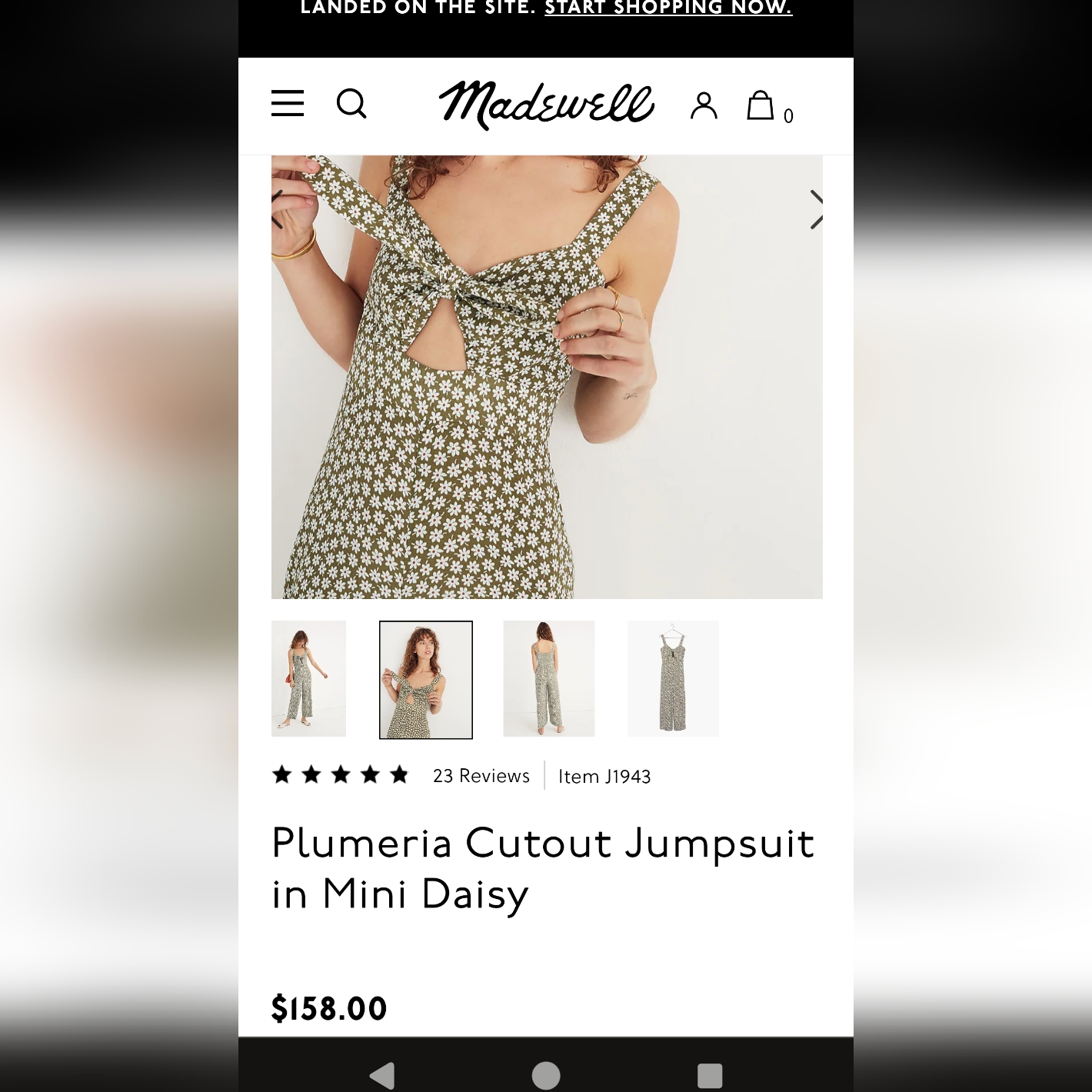 Madewell Plumeria Mini Daisy Cutout Jumpsuit Size 4
